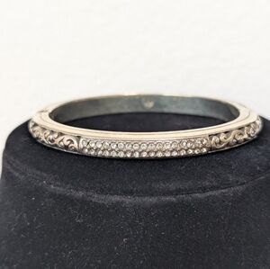 Brighton "Sacred Cross" Hinged Magnetic Bangle Bracelet Filigree Crystal